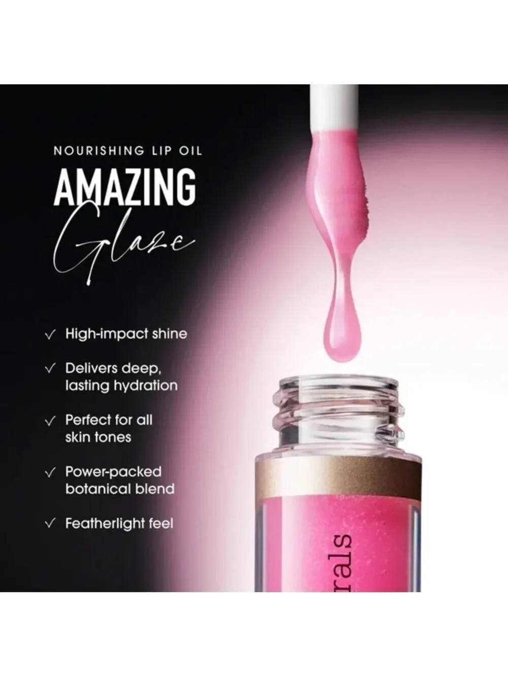 NIB bareMinerals Nourishing Lip Oil- Delight High Shine Ultra Hydration